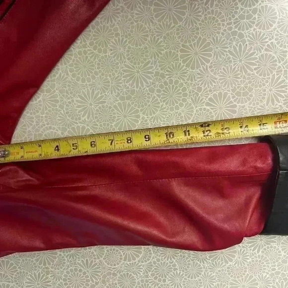 Route Marcopolo Red and Black Soft Italian Lambskin Leather Jacket Womens Sz XL - Picture 11 of 11
